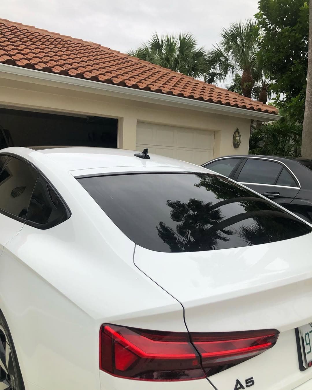 White Audi A5 ceramic window tint South Florida
